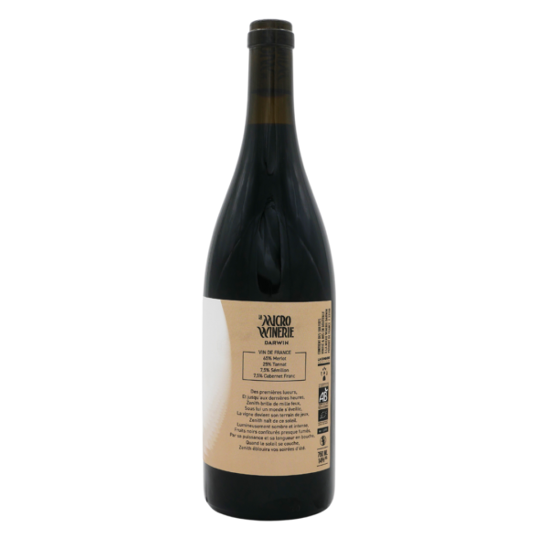 vin rouge bio le zenith de la Micro WInerie